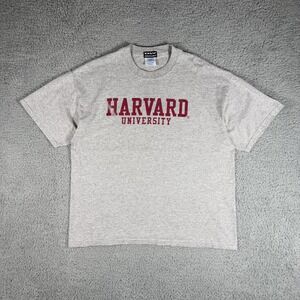 Y2K Harvard University T-Shirt Mens Size XL Gray Crewneck Short Sleeve